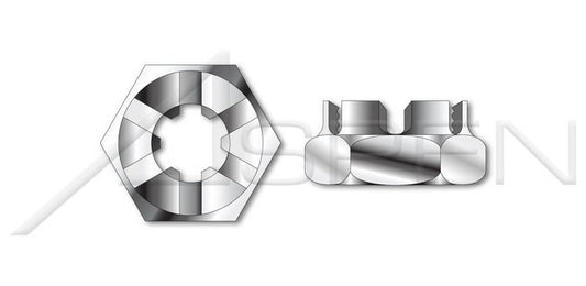 A2 Stainless Steel DIN 979 Metric Slotted Castle Thin Nut - Image 1