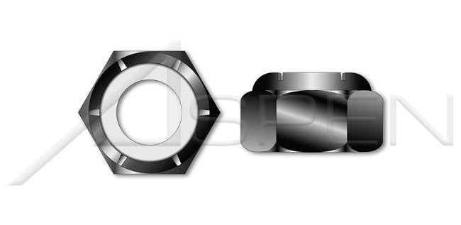 NM and NE Series 18-8 Stainless Steel Black Oxide Hex Nylon Insert Stop Lock Nut - Image 1