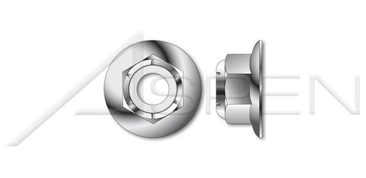 A2 Stainless Steel DIN 6926 Metric Hex Nylon Insert Flange Stop Lock Nut - Image 1