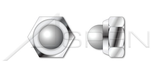 A2 Stainless Steel DIN 986 Metric Hex Nylon Insert Domed Cap Stop Lock Nut - Image 1