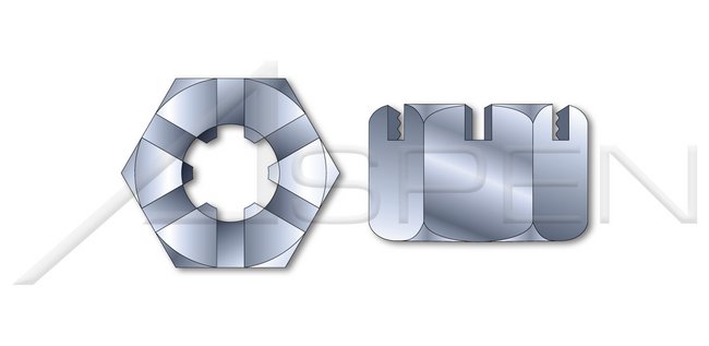 Steel Zinc Plated DIN 935/ISO 7035 Metric Slotted Castle Nut - Image 1