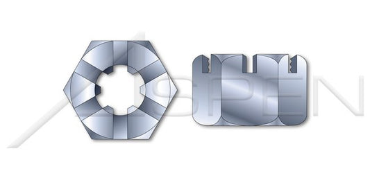 Steel Zinc Plated DIN 935/ISO 7035 Metric Slotted Castle Nut - Image 1