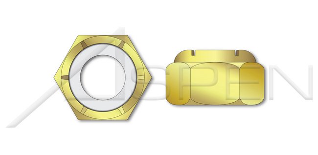 Hex Nylon Insert Stop Brass DIN 985 Metric Lock Nut - Image 1