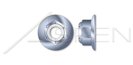 Steel Zinc Plated Hex Nylon Insert Flange Stop Lock Nut - Image 1