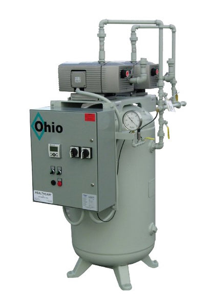 7.5 Horsepower (hp) Power (Each Pump) and 42 Inch (in) Width Horizontal Tank Mounted Duplex Oil-Less Rotary Vane Vacuum System - Image 3