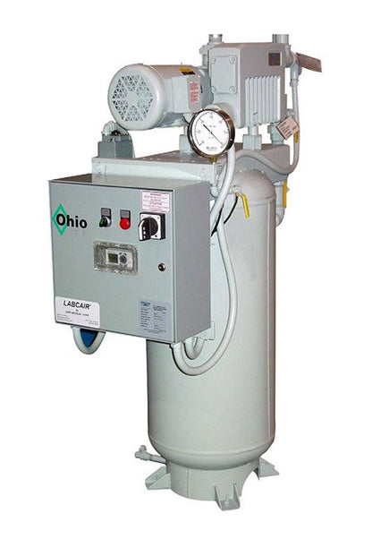 72 Inch (in) Width (B) and 94 Inch (in) Height (C) Stack Mounted Triplex Oil-Sealed Rotary Vane Medical Vacuum System - Image 2