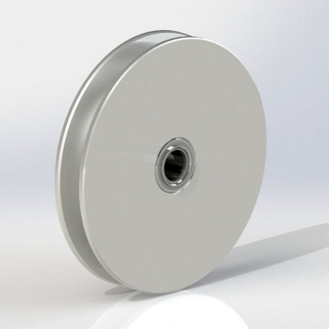 OP Series 0.5 Inch (in) Bore Diameter and 2.5 Inch (in) Outside Diameter Standard Needle Bearing Plated Steel Pulley - Image 1