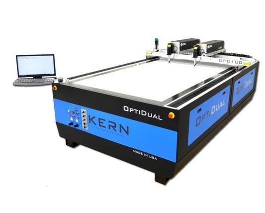 OptiDual 78 Inch (in) Width x 137 Inch (in) Length x 53 Inch (in) Height Footprint High Performance Large Format Carbon Dioxide (CO2) Laser Cutting System - Image 1
