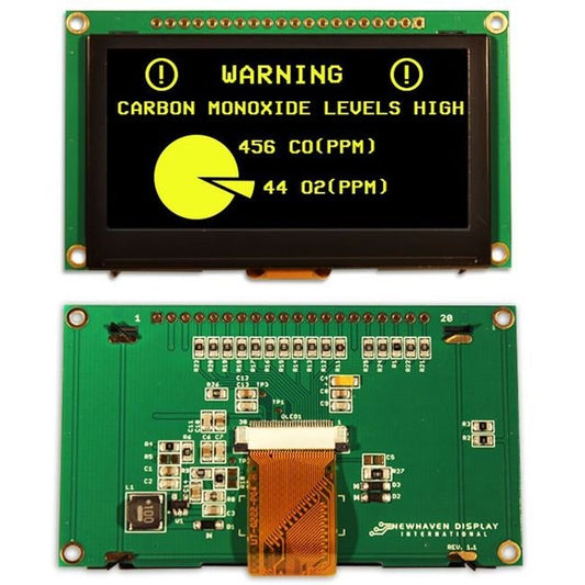 2.7 Inch OLED Display Module - Yellow, 128x64 Pixels - Image 1