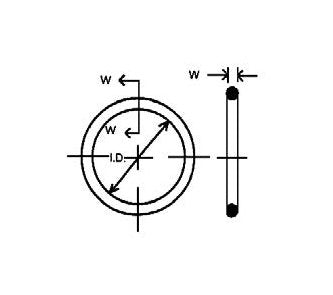 Fluorocarbon (FKM) 75 Durometer O-Ring - 7/8in ID, 1-1/16in OD - Image 2