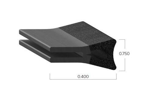 Uni-Grip Rubber Seal - 0.400" Width x 0.750" Height - Image 2