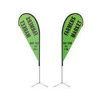 Megastore 11.4ft Single-Sided Tear Drop Flag with Aluminum Fiberglass Pole