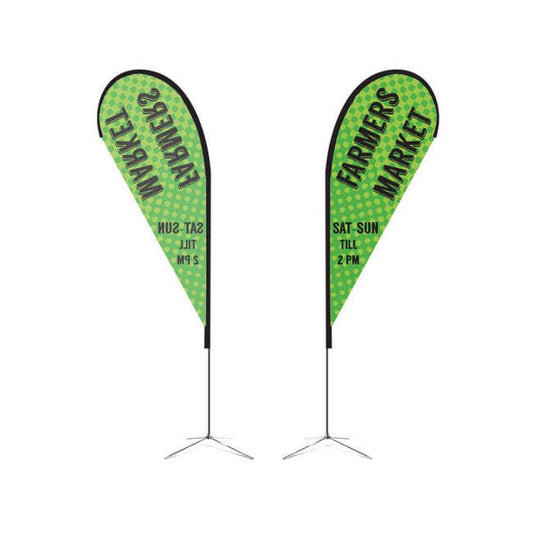Megastore 11.4ft Single-Sided Tear Drop Flag with Aluminum Fiberglass Pole - Image 1