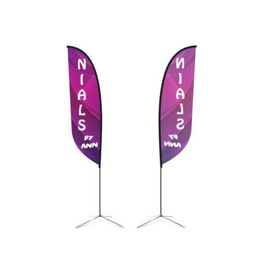 Megastore 13.5ft Outdoor Advertising Tear Drop Flag Kit - Image 1