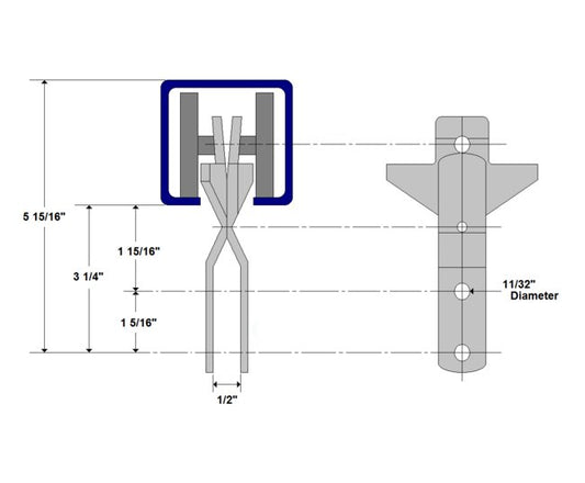 E-Trac 8 Rigid H Attachment for Overhead Conveyors - Image 1