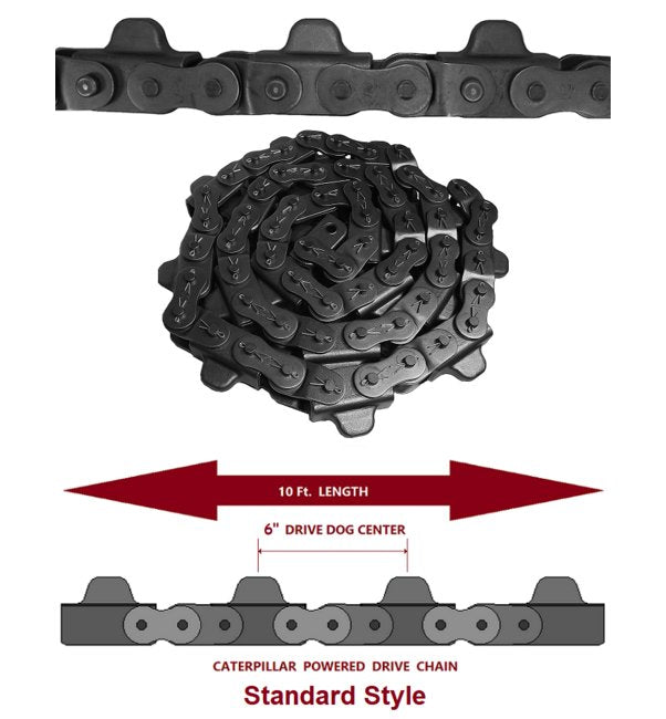 X-348 Standard Caterpillar Drive Chain - 10ft Steel Chain - Image 1