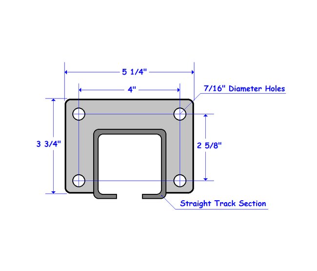 E-Trac 8 Track End Yoke - Heavy-Duty Weldable End Yoke for Bolted Track Sections - Image 1