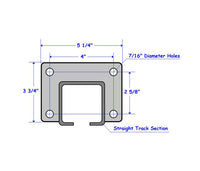 E-Trac 8 Track End Yoke - Heavy-Duty Weldable End Yoke for Bolted Track Sections