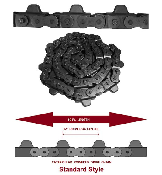 X-348 Standard Caterpillar Drive Chain - 10ft Steel Chain - Image 1