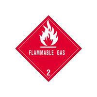 D.O.T. Hazard Labels for Flammable Gas - 2, 4" x 4"
