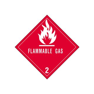 D.O.T. Hazard Labels for Flammable Gas - 2, 4" x 4" - Image 1