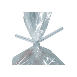 White Plastic Poly Bag Ties 3/16 x 6 - Image 1