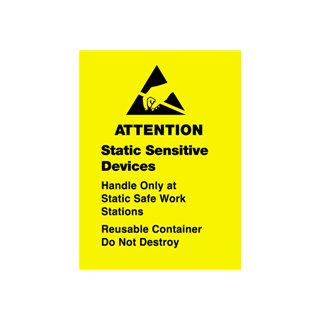 Anti-Static 1 3/4" x 2 1/2" Labels for Static Sensitive Devices - Image 1