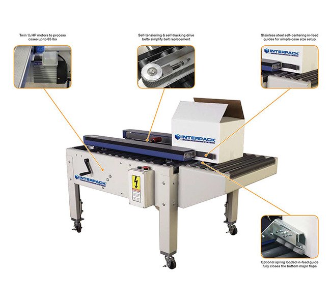 Interpack™ USA 20-B 2 to 3 Inch Tape Width Uniform Semi-Automatic Case Sealer - Image 2