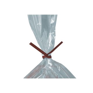 Red Paper Poly Bag Ties 3/16 x 5 - Image 1