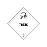 Hazard Label - Toxic-6, 4" x 4"