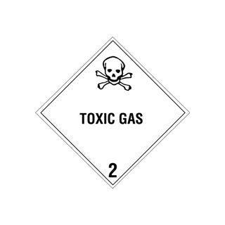 4x4 Toxic Gas-2 Hazard Labels - Image 1