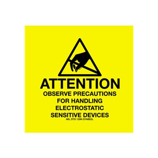 4" x 4" Anti-Static 'Observe Precautions' Labels - Image 1