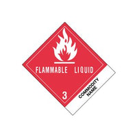 Pre-Printed D.O.T. Cleaning Liquid Labels - 4" x 4 3/4"