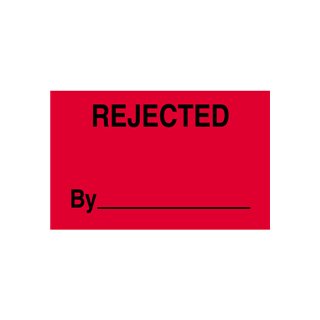 3" x 5" Rejected By Production Labels - Image 1
