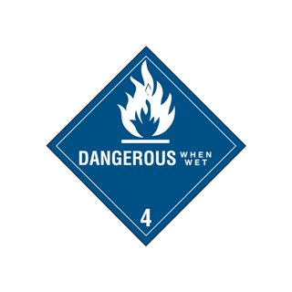 D.O.T. Hazard Labels - Dangerous When Wet - 4 (4" x 4") - Image 1