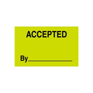 3" x 5" Accepted By Pressure Sensitive Production Labels - Image 1