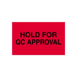 3" x 5" Hold for QC Approval Production Labels - Image 1