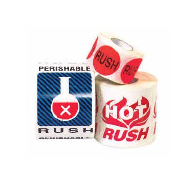 Rush Shipping & Handling Labels 4" x 6" Roll of 500 - Image 1