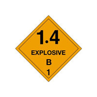 4" x 4" D.O.T. Hazard Labels - 1.4 Explosive B - 1