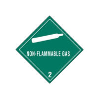Non-Flammable Gas Hazard Labels - 4" x 4"