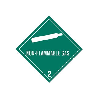 Non-Flammable Gas Hazard Labels - 4" x 4" - Image 1