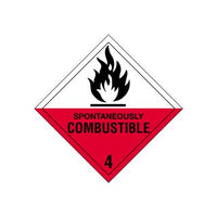 D.O.T. Hazard Labels - Spontaneously Combustible, 4" x 4"