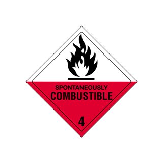 D.O.T. Hazard Labels - Spontaneously Combustible, 4" x 4" - Image 1