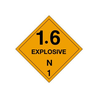 D.O.T. Hazard Labels - 1.6 Explosive N 1 - 4" x 4" Pressure Sensitive Labels - Image 1