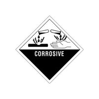 4x4 Corrosive Labels - Subsidiary Risk Indicator