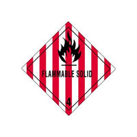 4" x 4" Flammable Solid - 4 Hazard Labels