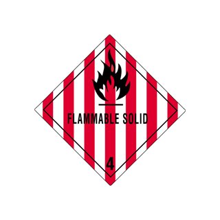 4" x 4" Flammable Solid - 4 Hazard Labels - Image 1