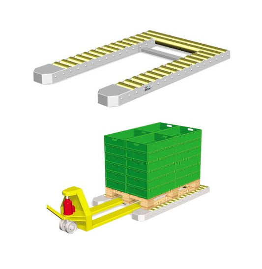 SOCO 970x1500mm Non-Driven 2-Part Pallet Roller Conveyor - Image 1