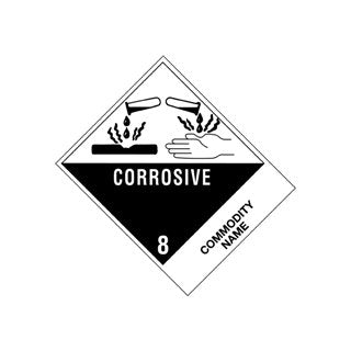 Corrosive Liquids, N.O.S. Labels - 4" x 4 3/4" - Image 1