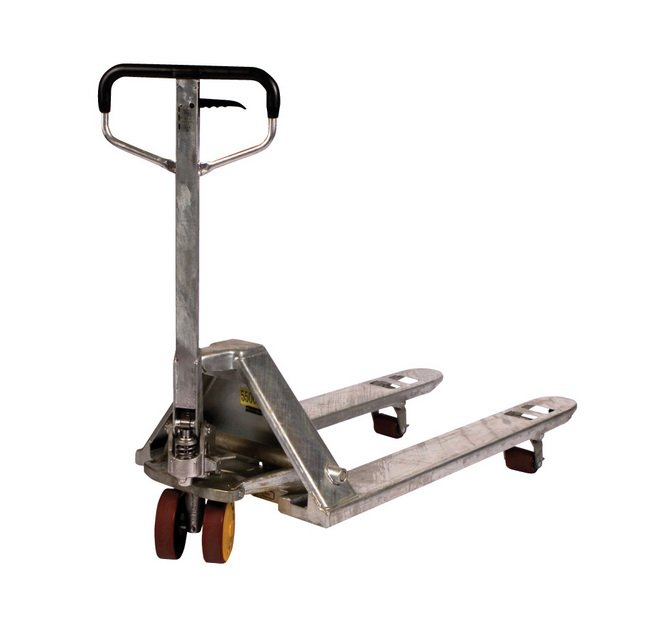 Galvanized Steel Pallet Truck for Sanitary Environments - Image 1